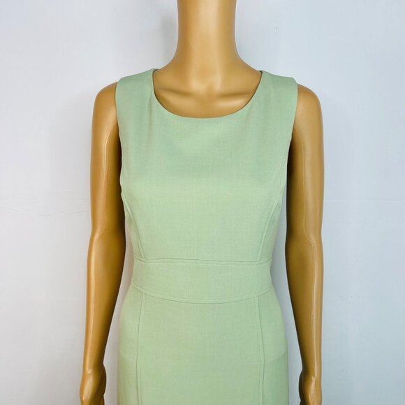 Kasper 2PC Midi Dress Suit Size 6 Lemon Green Professional Look Sleek Elegant - Picture 5 of 10